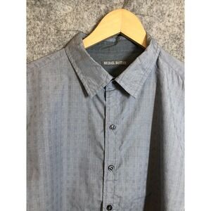 Michael Bastian Shirt Mens Large Gray Button Up Elbow Patch Dress Casual Cotton